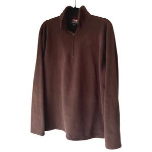 THE NORTH FACE 1/4 Zip Up Pullover Brown Fleece Jacket Men's Size Large